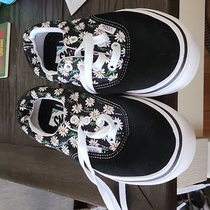 Black floral vans 5.5 women